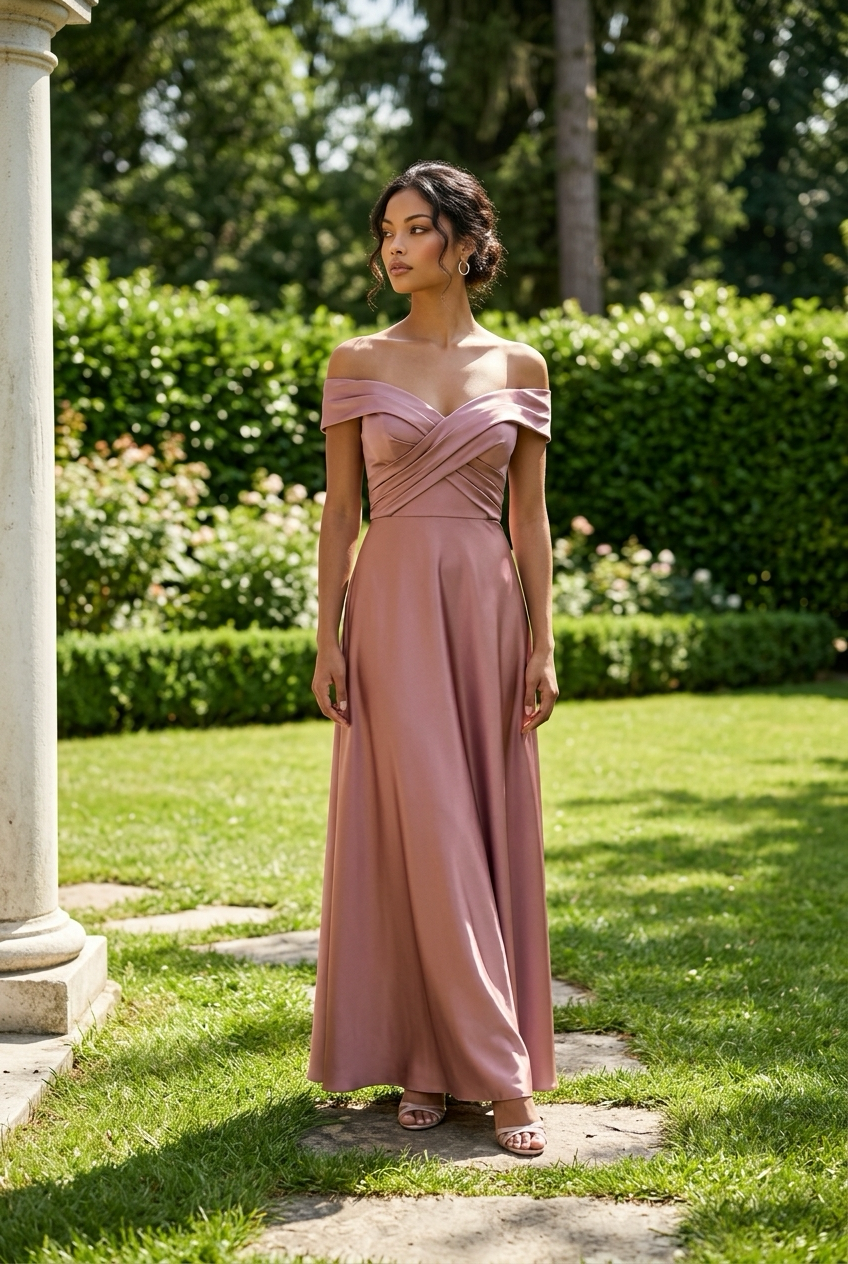 Satin Kleid Rosa